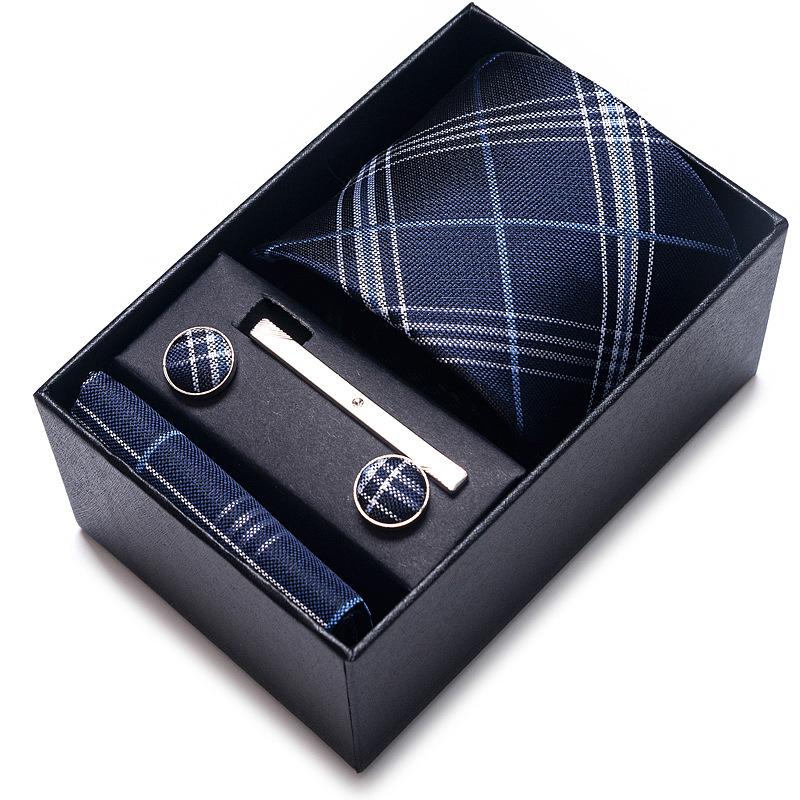 Gift Box Men'S 8Cm Tie Business Dress Jacquard Yarn Business Career Tie Set Men