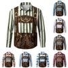 Herren Oktoberfest 3D-Druck Locker geschnitten Langarmhemd mit Reverskragen Vintage Lässig Outdoor Festival Party Atmungsaktives Oberteil