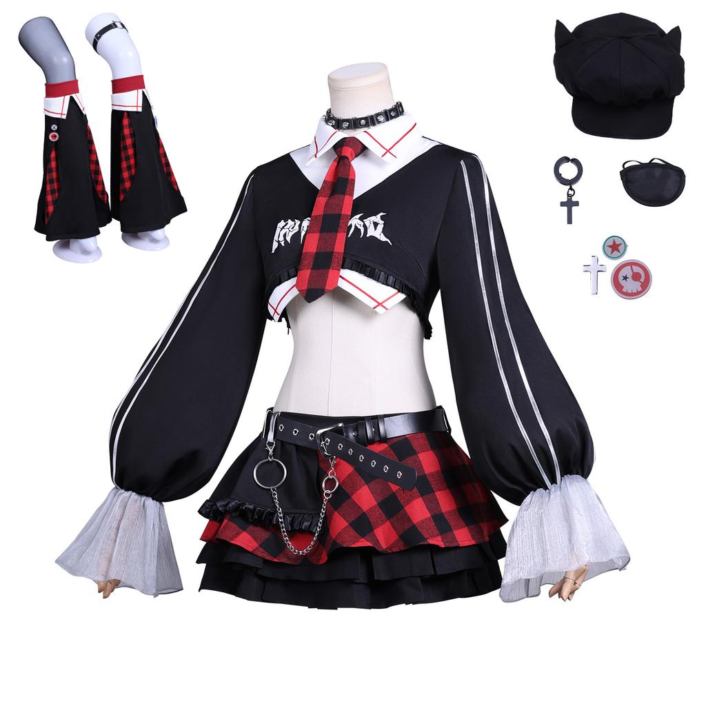 Asuka Langley Soryu Rock Band Cosplay Costume, Neon Genesis Evangelion Jacket Outfit