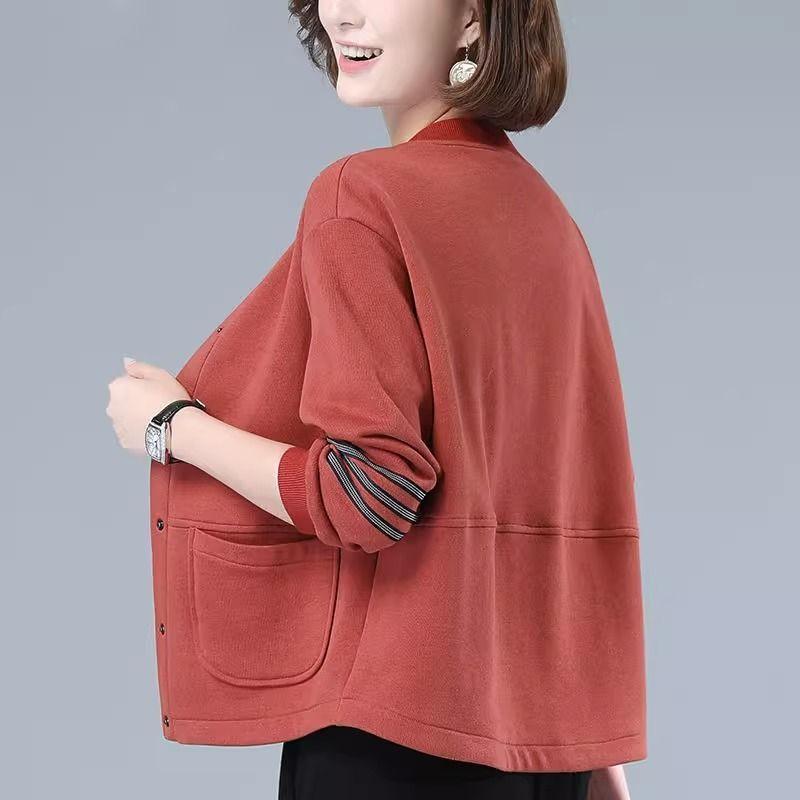 Women's All-Match Coat Plus-Size Plaid Jacket Fashion Casual Loose Slim Long-Sleeved Outwear