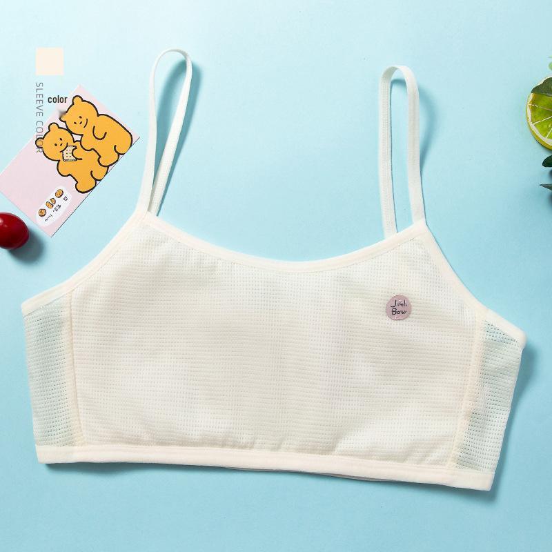 Teen Girls' Breathable Mesh Strappy Vest Bra - Anti-Nipple Summer Style