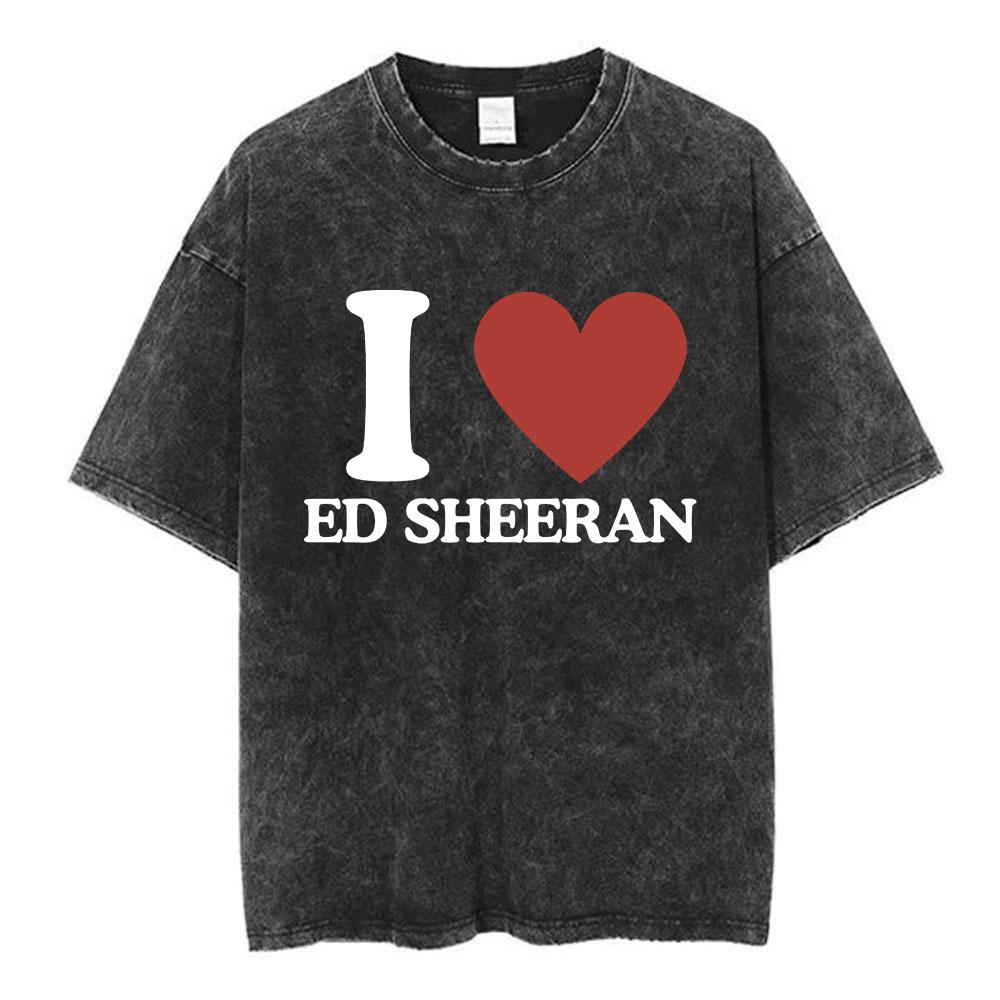 Ed Sheeran Mathematics Tour Concert Vintage Washed T Shirts Men Women Fashion Harajuku Tshirts 100 Cotton Casual Loose Tshirt
