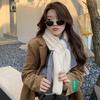 Korean Style Fashionable Casual Color-Blocked Thick Warm Long Scarf For Women