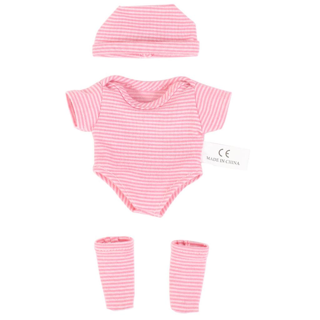 Baby Doll Hat&Rompers&Leg Warmer Set Girl Doll 7.87 Inch Matching Clothes Sweet Style Cute Costume Set for Children