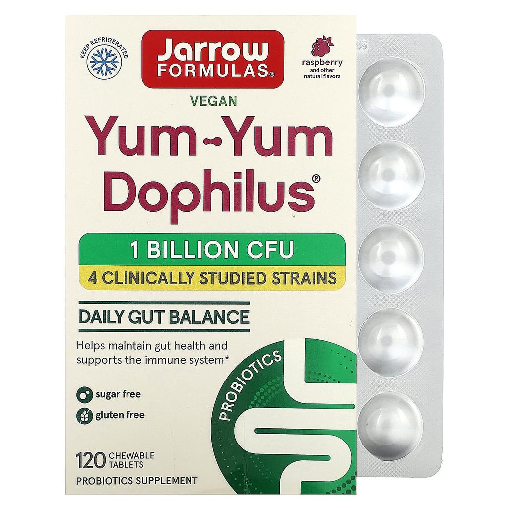 Yum-Yum Dophilus, Raspberry Flavor, 1 Billion CFU, Chewable 120 Tablets