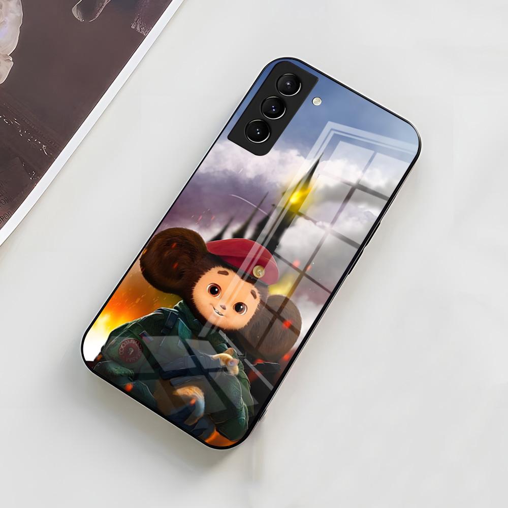 C-Cartoon C-Cheburashka Phone Case For Samsung A56 A36 A26 A16 A15 A25 A35 A55 A14 A34 A24 A54 Glass Case