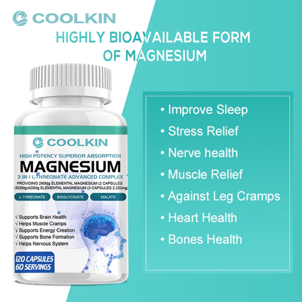 Capsule composite di magnesio tre-in-uno, contenenti magnesio L-treonato, magnesio taurinato, magnesio glicinato, adatte per adulti.