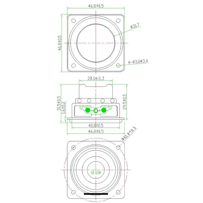 Durable 47mm Internal Magnetic Speaker Powerful 47mm 15W Bass Speaker Full Frequency Sound for Digital Electronics