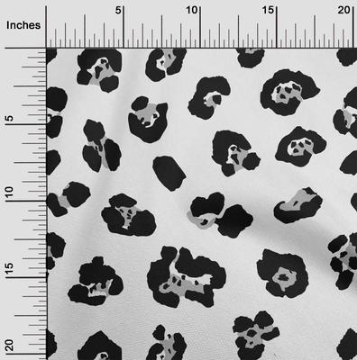 Cotton Poplin Black Fabric Leopard Animal Skin Dress Material Fabric Print Fabric By The Yard 42