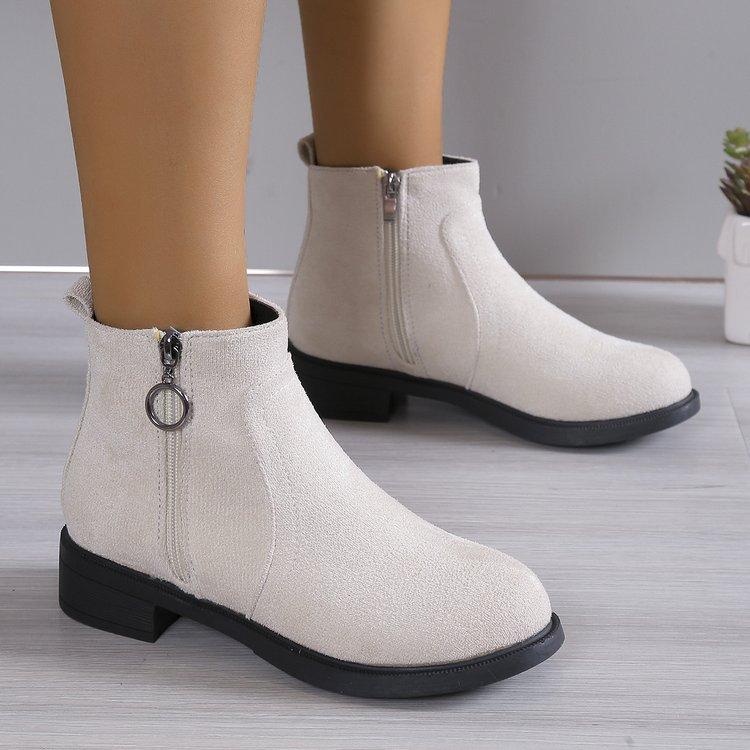 Fashion Fashionable Short Leg Women's Boots 2024 Autumn New Item Retro Simple Side Zipper Comfortable Women's Boots Zapatos De Mujer