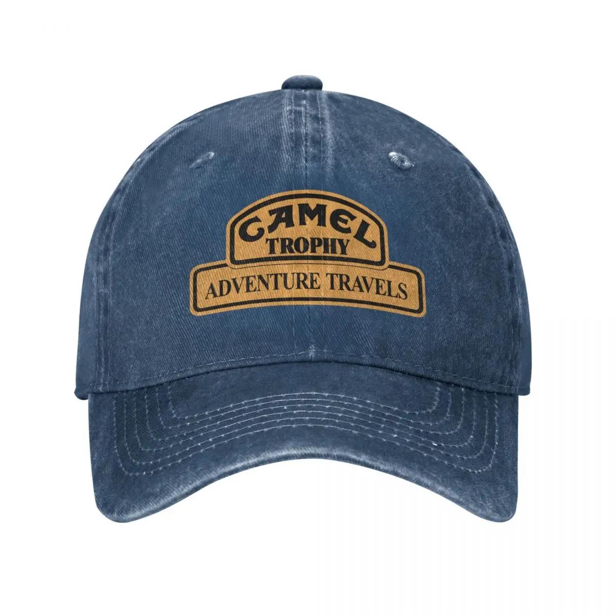 

Retro Camel Trophy Racing Baseball Cap Men Women Distressed Denim Snapback Hat Outdoor Summer Unstructured Soft Caps Hat Adjustable темно-синього кольору