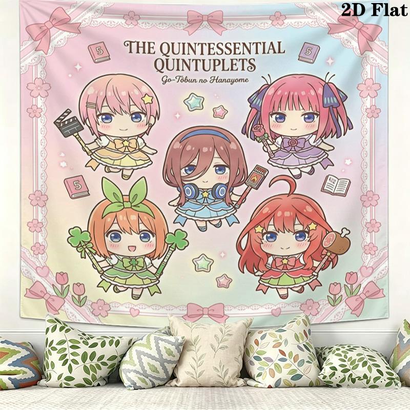 Las Quintillizas Esenciales Tapiz de Pared Colgante Estético para Pared Manta de Tela Impresa Tapices Decorativos para Dormitorio Sala de Estar Decoración del Hogar