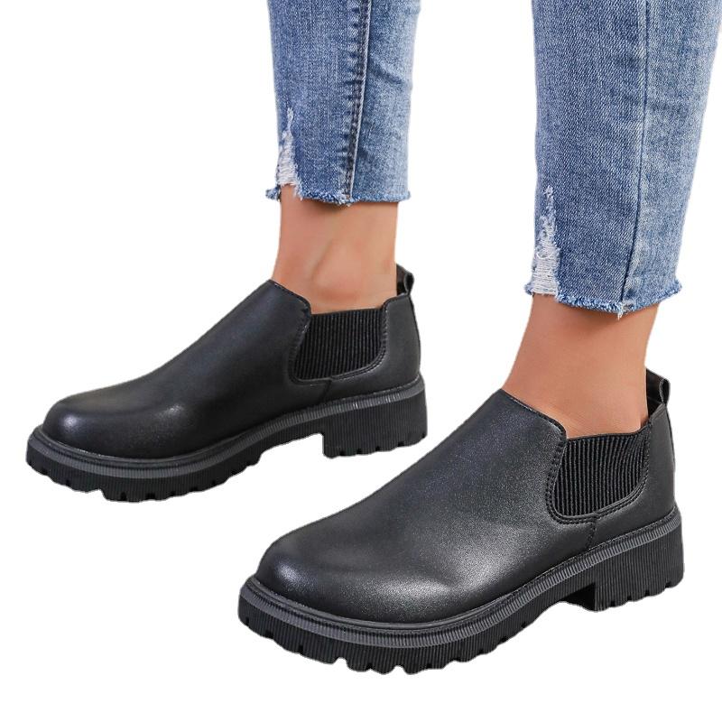 Women's Chelsea Boots 2024 New Autumn Winter Fashion Ladies Ankle Boots Casual Simple Black Platform Short Boot Zapatos De Mujer