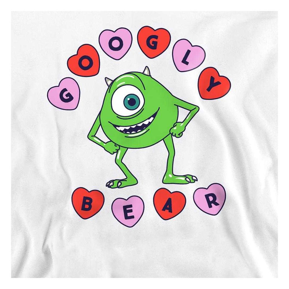 Monsters Inc Unisex Adult Googly Bear Mike Wazowski Hearts Sweatshirt