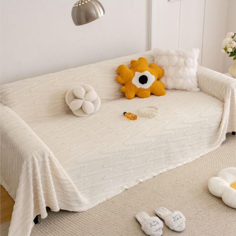 Funda Sofa Living Room Jacquard Thick Sofa Mat Throw  Winter Warm Sherpa Camping Picnic Sofa Cover