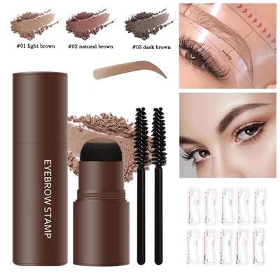 One Step Eyebrow Stamp Shaping Kit Makeup Magic Brow Stencil Waterproof Long Lasting Eyebrow Stamp Stencil Kit Enhance Cosmetics Eyebrow Tint Powder