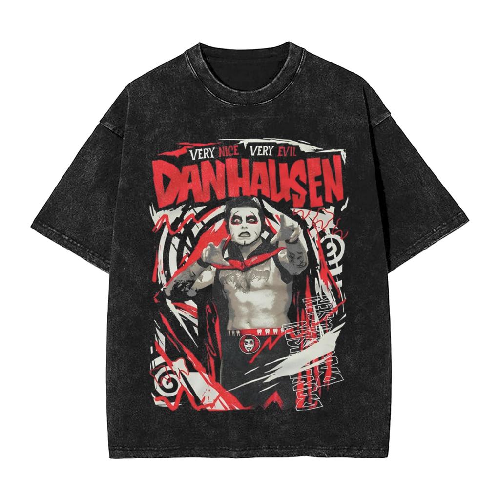 Washed T Shirts Danhausen Curses Meme Horror Hip Hop TShirts Oversize Streetwear Short Sleeve Summer Tops Tees Men Women