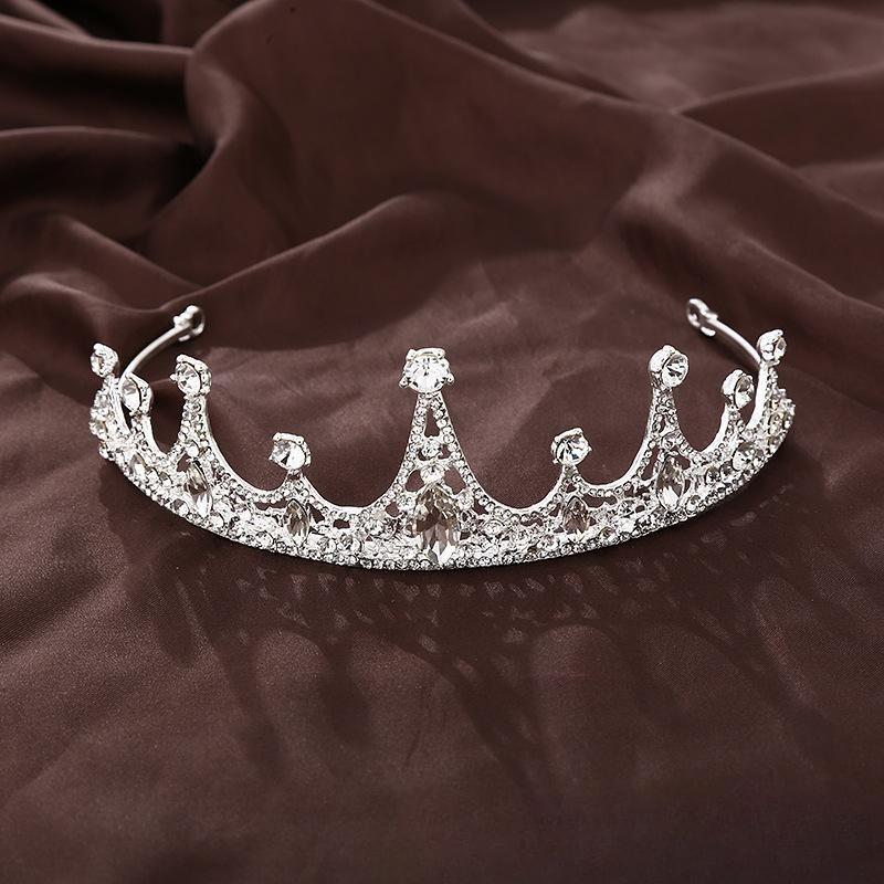 Bridal Crown Metal Rhinestone Crown Princess Birthday Party Headband Dinner Dress Updo Hair Accessory
