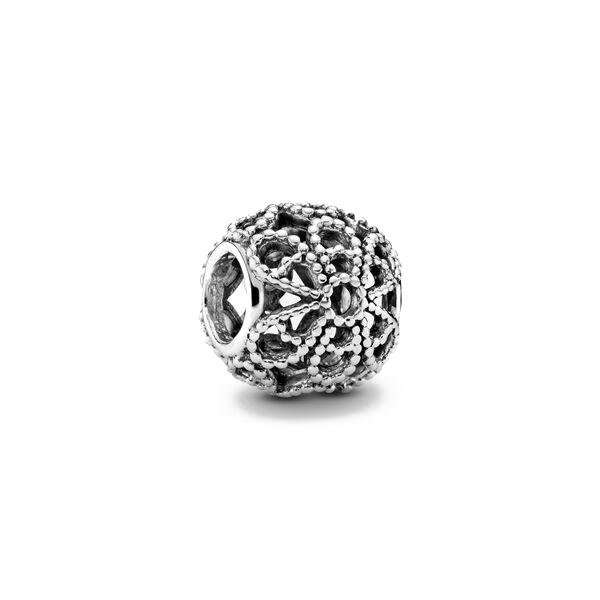 925 Silver Exquisite Hollowed-out Circular Flowers Bee Charm Pendant Suitable For Bracelet DIY Fashion Jewelry