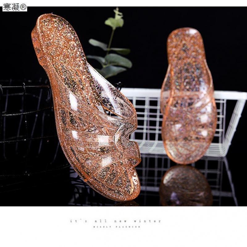 Fashion 2025Sandals Shoes Women Transparent Jelly Slippers Female Beach Slides For Ladies Shoes and Sandals Size White Orange Red