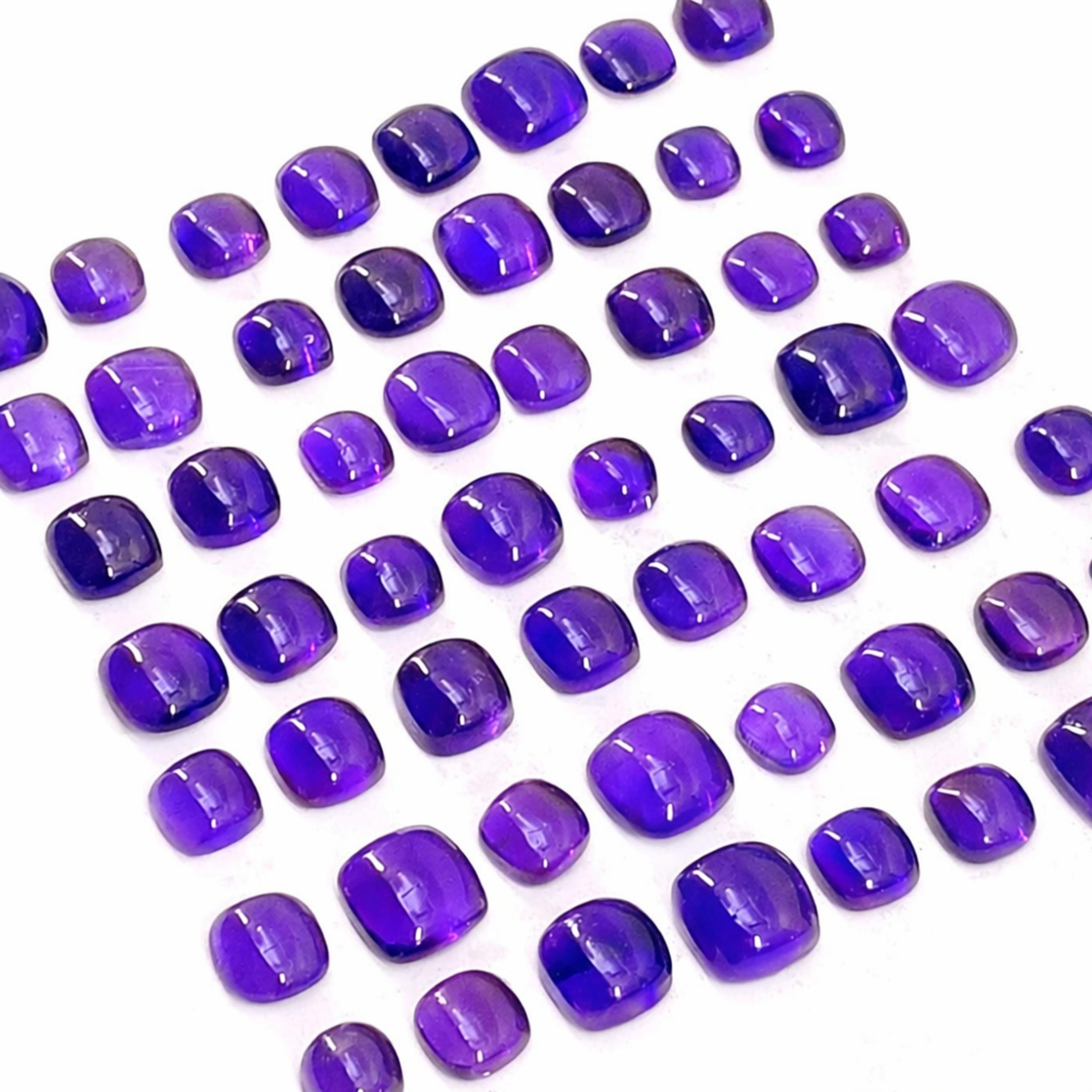 

12x12mm Cushion Amethyst Cabochon Lot, Natural Purple Amethyst Gemstones, Polished Cabochons for Jewelry Making 1 Piece фиолетовый