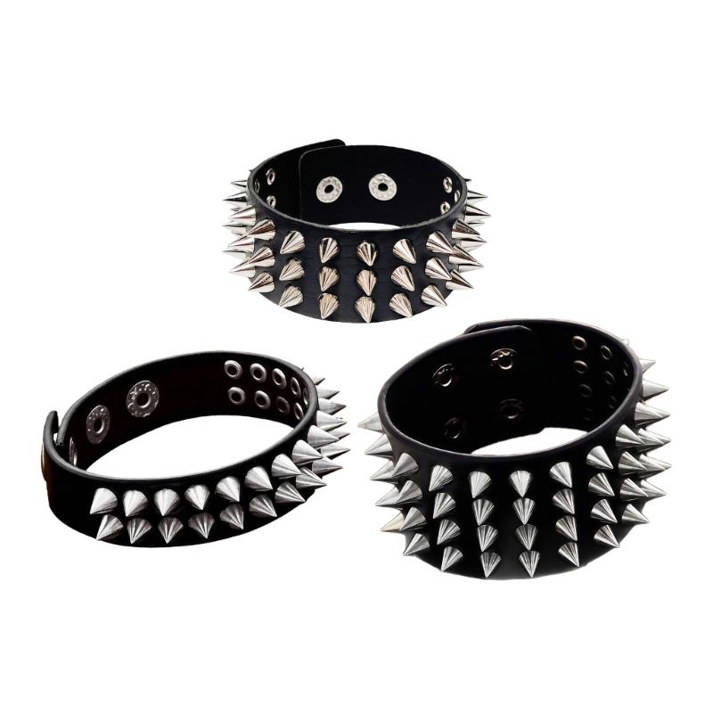 Modern Pointed Studs Multi Layer Leather Bracelet Adjustable Secure For Fashion Lovers Stylish Accessory Perfect Gift