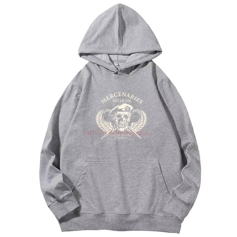 Funny Graphic Hooded Sweatshirts Mercenaries Never Die Spring Autumn Hoodie Pullovers New In Hoodies & Sweatshirts Male Clothes
