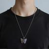 Gothic Skull And Butterfly Pendant Necklace Zinc Alloy Sweater Accessories For Edgy Fashion Jewelry Lovers