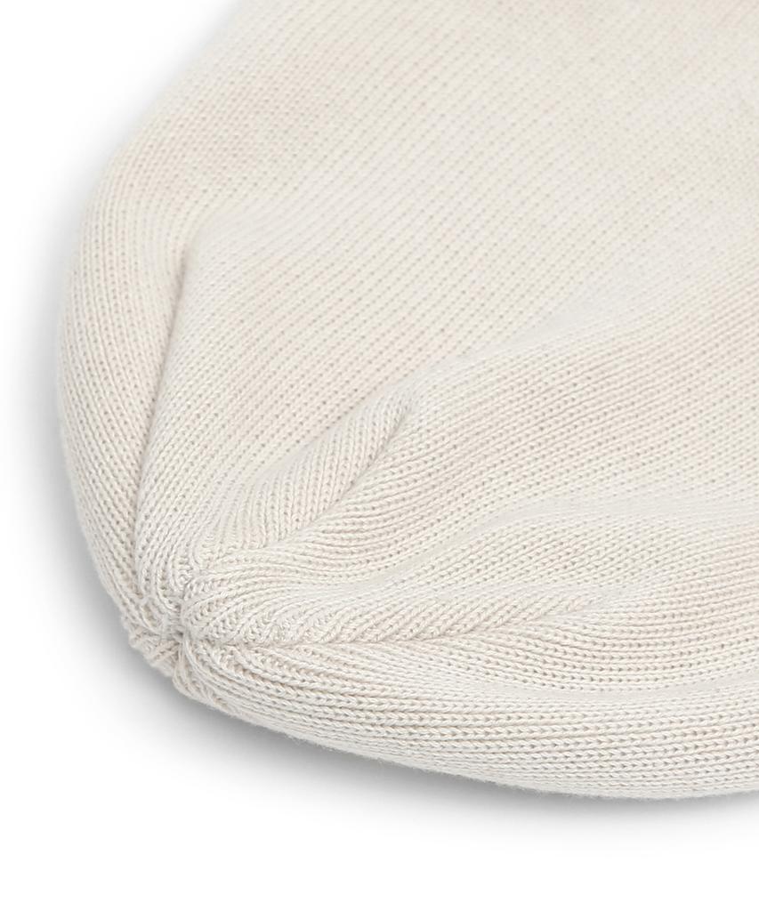 Eondeokeonteulol All-Season Cotton Slim Fit Thin Knit Logo Embroidery Beanie Solid Unisex Beanie Hat Beanie / Uc / No Cuff / Cream