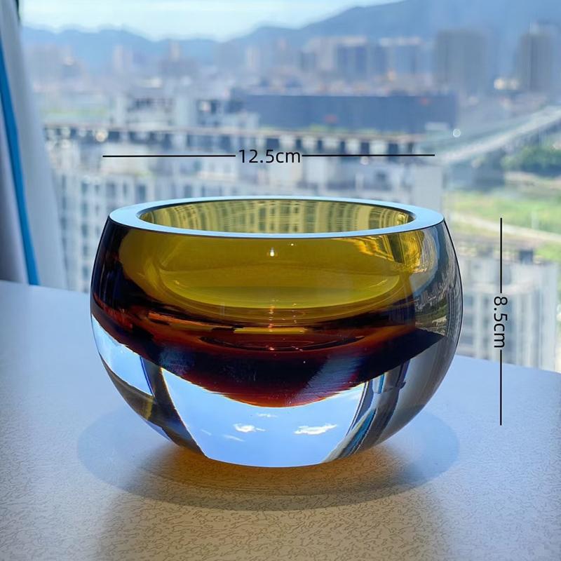 Ice Patterned Amber Glass Vase Plant Pots Table Decoration Flowers Arrangement Decorative Floral Vases Room Aesthetic Decor