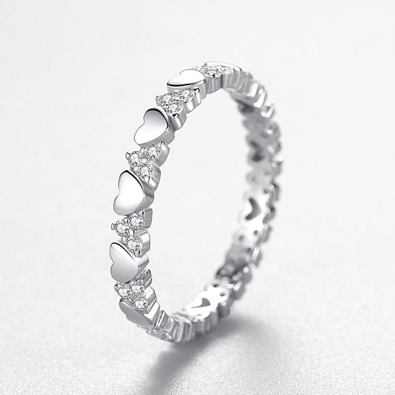 Tancise Classic 925 Sterling Silver  Zircon Ring Ladies Jewelry Wedding Promise Party Gift