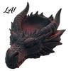 Gotisches Geschenk für Männer Dunkler Drachenkopf Aufbewahrungsschale Stil 3D-Druck Detaillierte Steintextur Schalenorganisator Fantasy-Ornament Schlüssel und Schmuck Geschnitzt