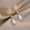 Elegant Long Pearl Earrings Women's Tea Flower Super Fairy Tale Style Jewelry Accessories Perfect Gift