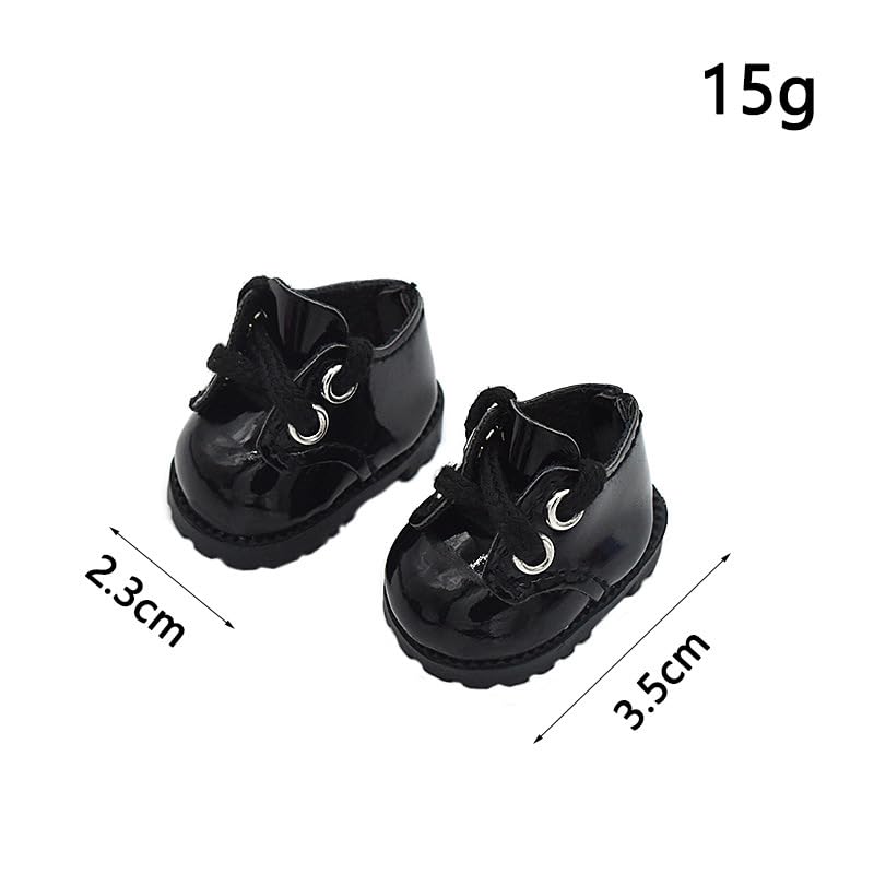 AXLUCE Lovebu Shoes and Clothes, Leather Shoes, Plush Toy, 17cm (Black)