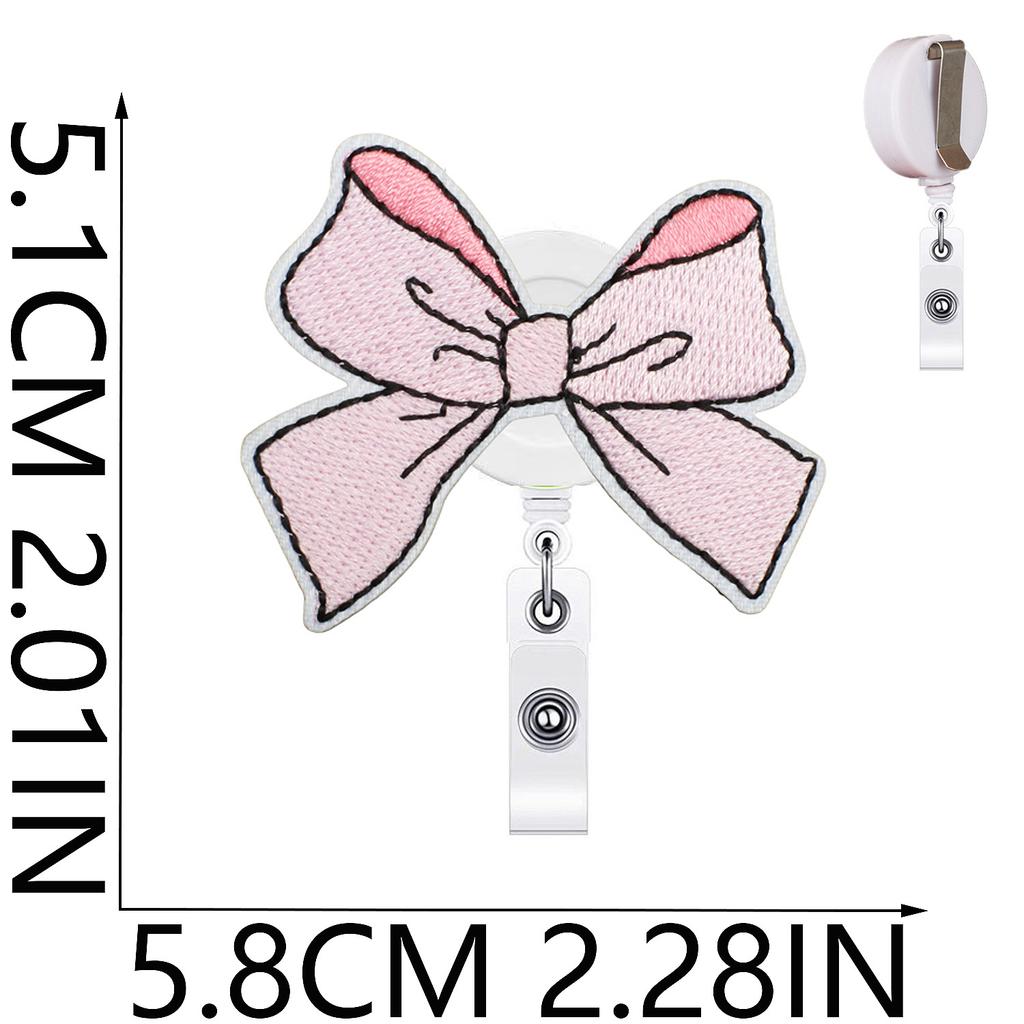 Id Clip Decorative Bow Embroidery Cloth Sticker Easy Pull Patch Sticker Cherry Bow Computer Embroidery Label Ironing