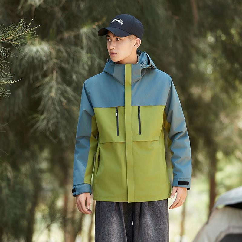 Mens Womens 3-in-1 Waterproof Windproof Hiking Jacket Outdoor Sport Coat With Hood