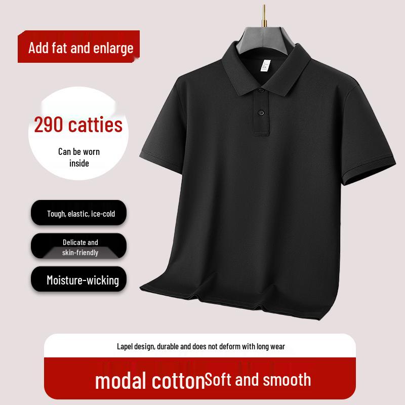 Men's Plus Size Modal Cotton Short Sleeve Polo Shirt
