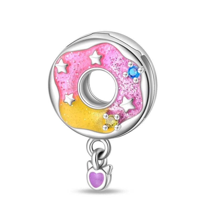 New 925 Silver Lucky Four Leaf Clover Donut Lotus Charms Flat Beads Fit 3mm 925 Bracelets DIY Friendship Jewelry