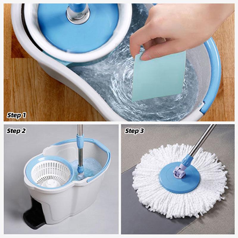 100 Stück Sets Bodenreinigungstuch Wischmop-Artefakt Holzboden Fliesenreiniger Dekontamination Duft Reinigungsflüssigkeit Wischen Reinigungstuch