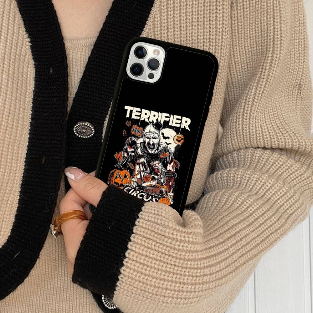T-Terrifier Funny Horror Phone Case For IPhone 16 Pro Max 15 14 Plus 14 13 12 11 17 PC+TPU Cases Back Cover