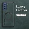 Magnetic Retro Leather Soft Case For Samsung Galaxy S21 FE S21FE Wireless Charging Phone Case Cover