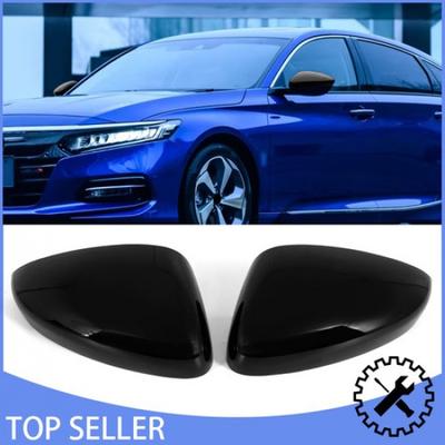 FOR 2018-2021 2022 Honda Accord GLOSS BLACK Mirror COVERS CAP W/o Turn Signal