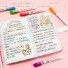 Wowjimi Curved 6 6 Floral Wavy Highlighter Roller Dual Color Heart Office Writing Instruments Pens, Types, Colors, Water-Based Pens, Pattern, Line,