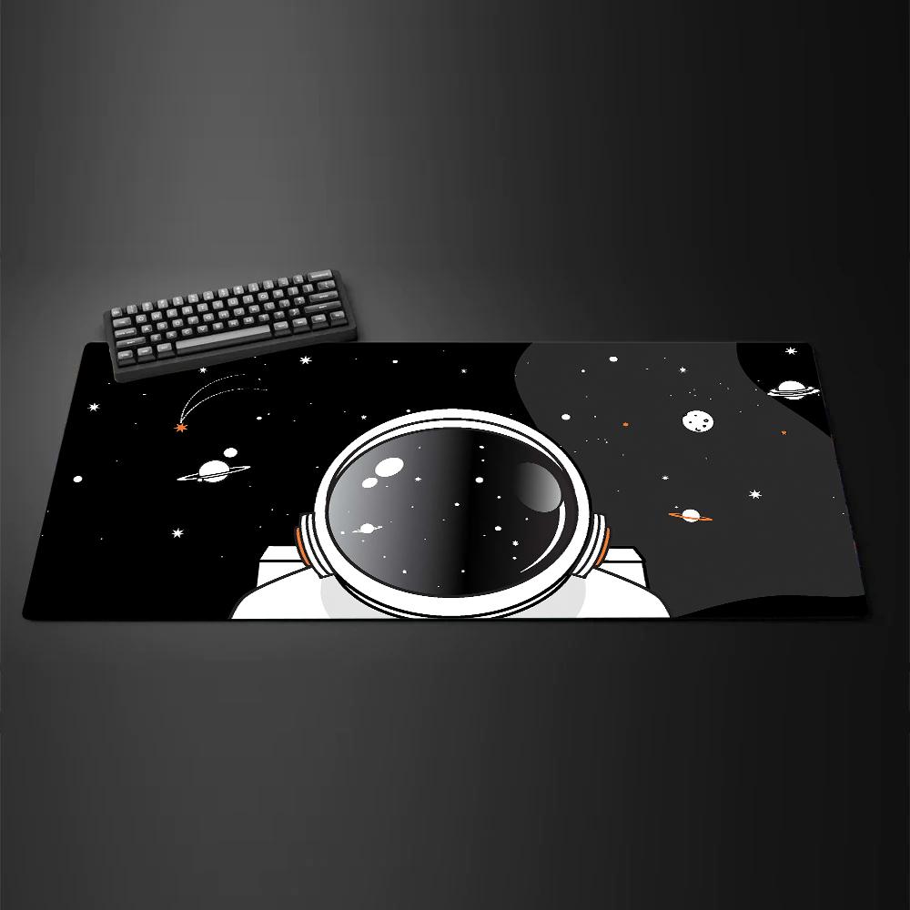 Space rocket large Mouse Pad Desk Mat Gaming mats NonSlip Stitched Edge Keyboard Extended pad Computer mouse pads office rug
