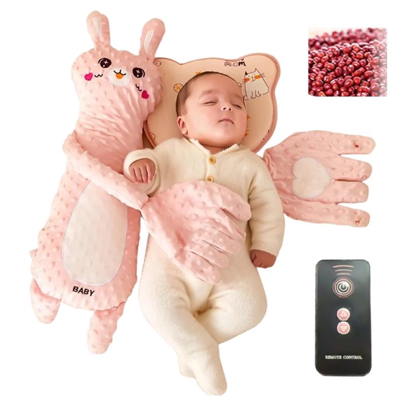 Infant Sleeping Comforter Soft & Breathable Cartoon Pacify Hand Soother with Automatic Beating for Better Sleep Quality