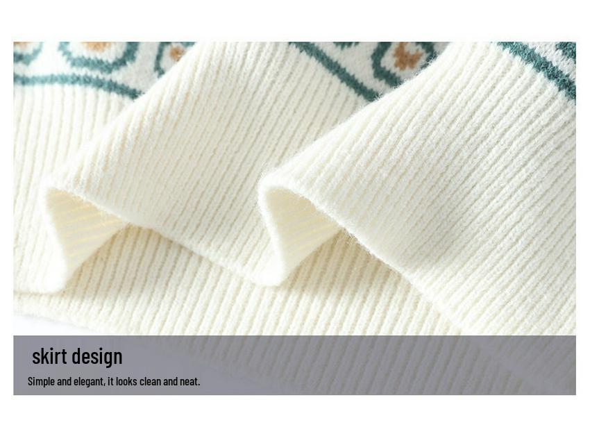 Pulover Rotund Etnic 2025: Pulover coreean gros, cu tricotaj larg, pentru cuplu