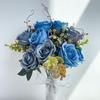 HANDUNYOU Artificial Blue European Rose Bouquet