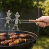 2 stuks Grappige BBQ Spiesjes Roestvrij Staal Grillstokjes met Houten Handvat