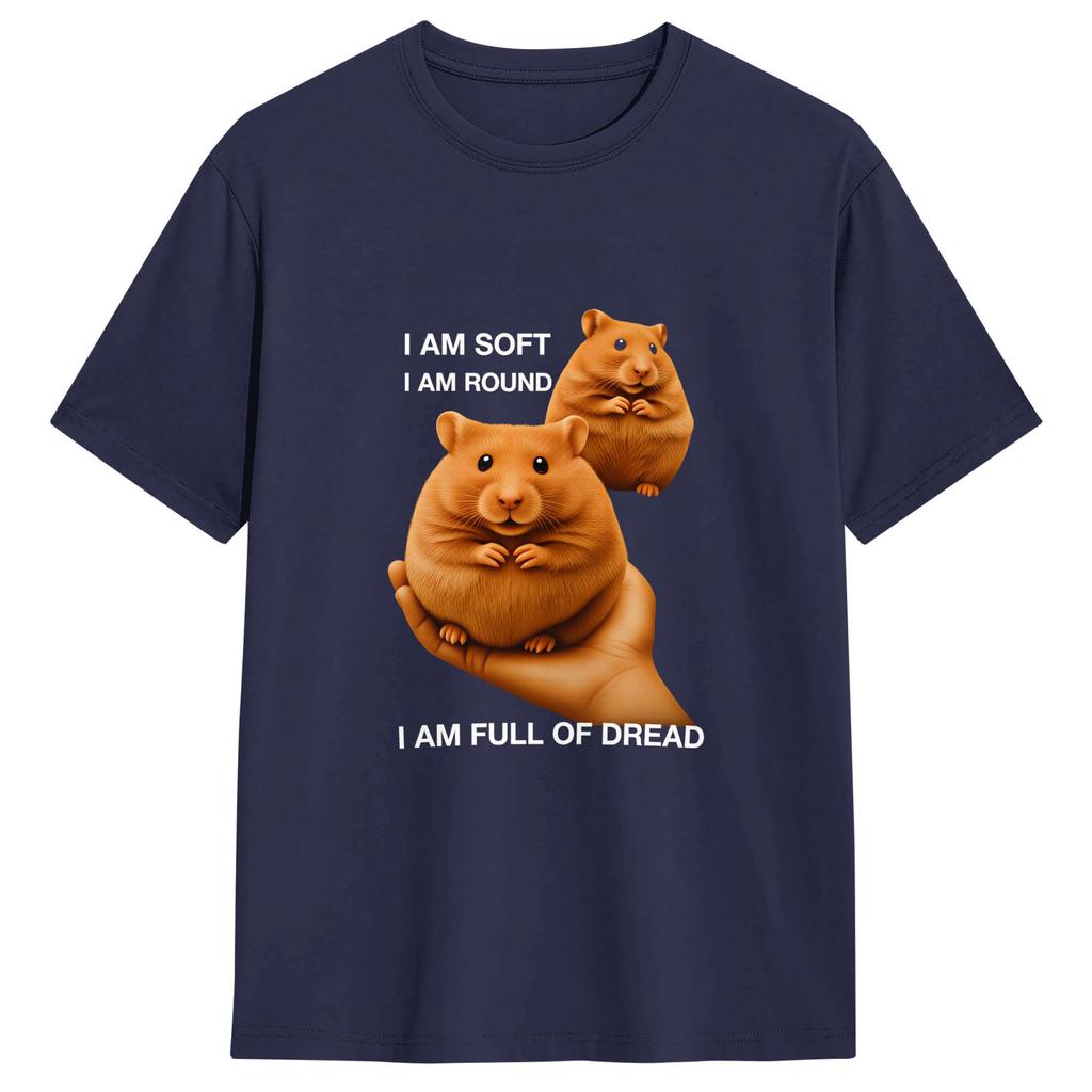 Cute Hamster MeMe T Shirt for Unisex Pure Cotton Leisure TShirts Round Neck Tees Short Sleeve Clothes Plus Size