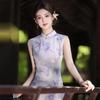 Purple sleeveless national style new Chinese Suzhou long cheongsam improved young 1011 new women's high sense summer